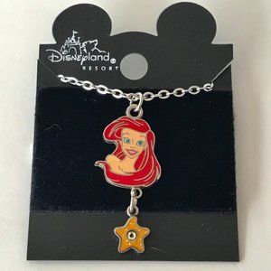 Vintage Disney Little Mermaid Princess Ariel Necklace Charm Disneyana Star